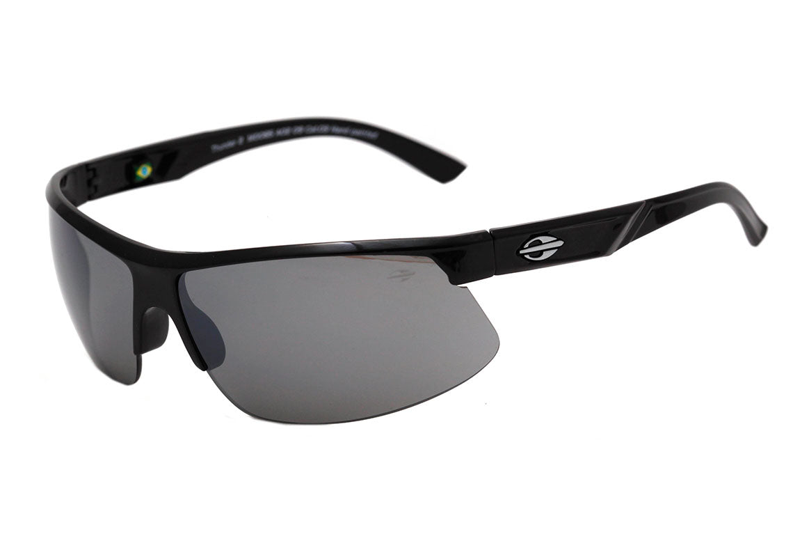 Óculos de Sol Mormaii Thunder II Preto Brilho / Cinza Espelhado Unico - Lente 7,2 cm