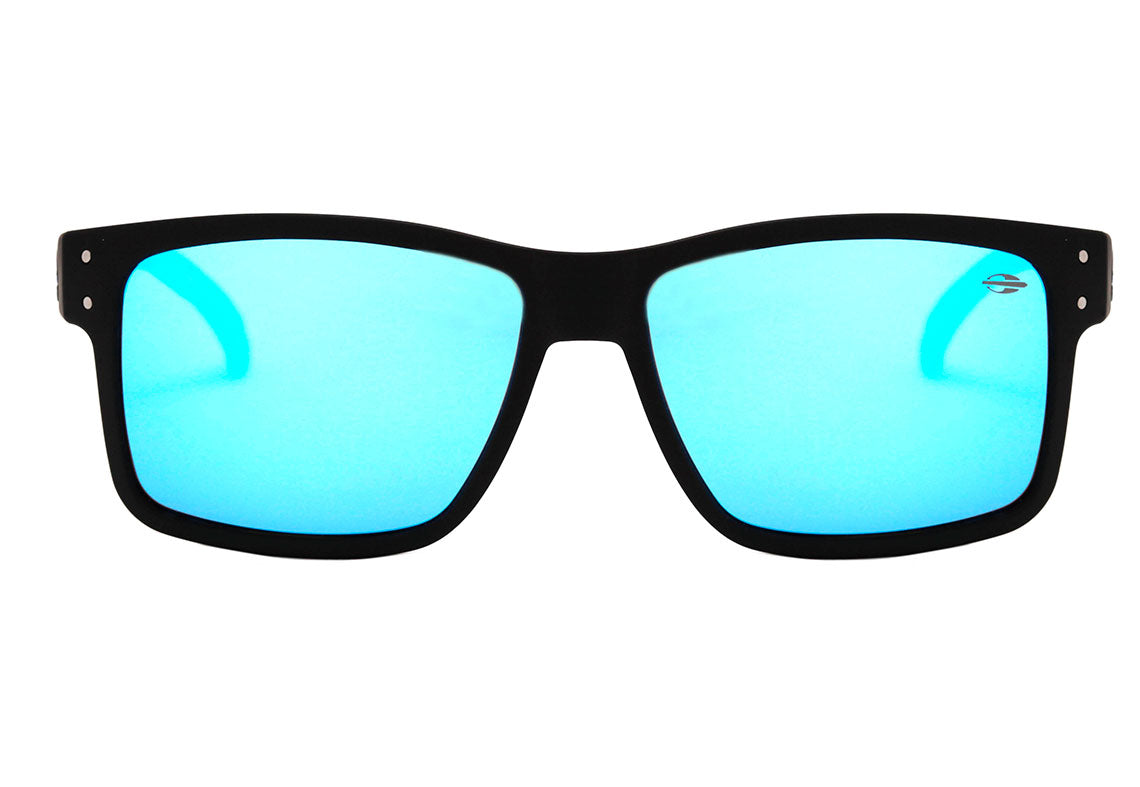 Mormaii Mumbai Preto Fosco / Azul Espelhado Unico - Lente 5,5 cm - Sol