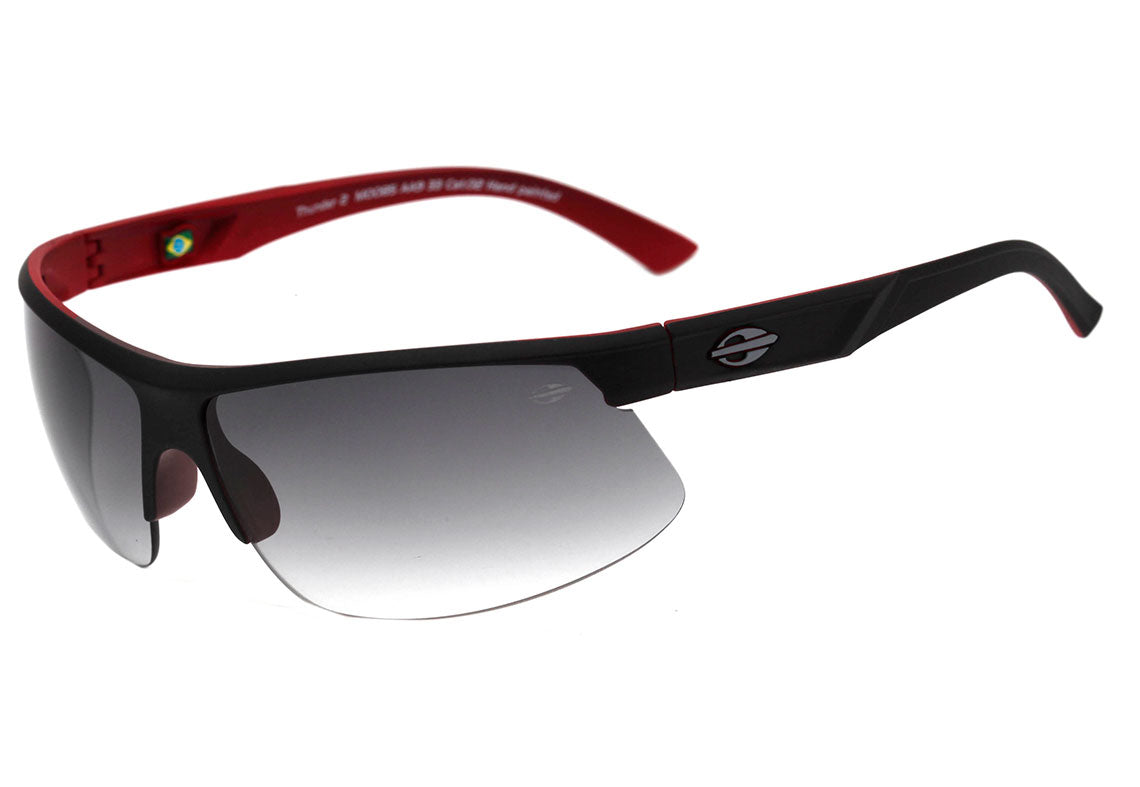 Óculos de Sol Mormaii Thunder Ii Preto E Vermelho Fosco/ Cinza Degradê Unico