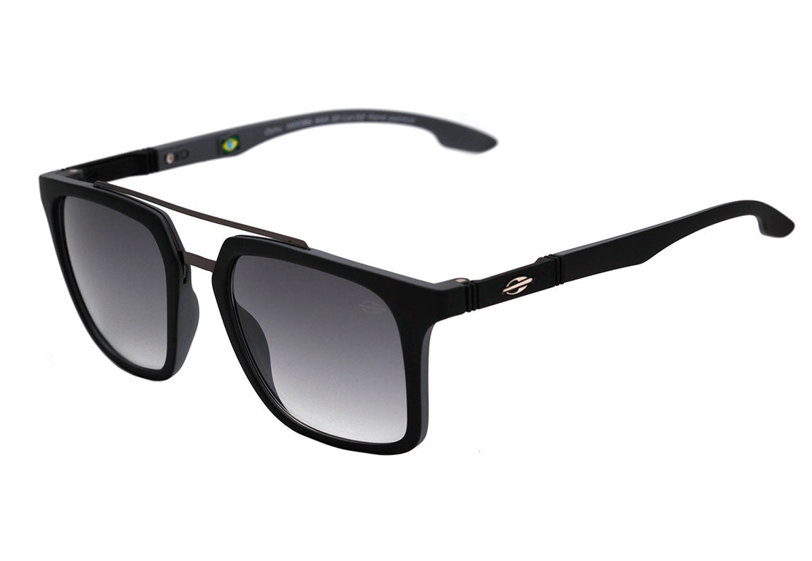 Óculos de Sol Mormaii Oahu Preto e Cinza Fosco / Cinza Degradê Unico - 53 mm