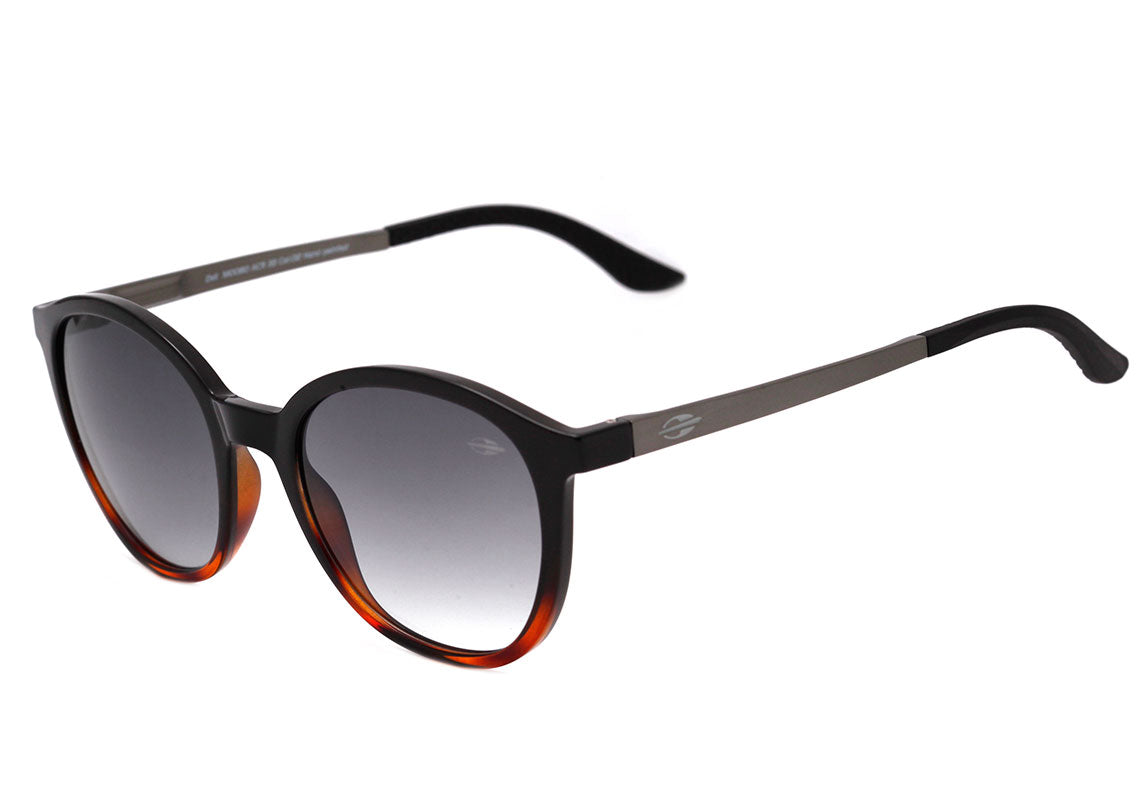 Óculos de Sol Mormaii Deli Preto e Marrom Translúcido Brilho / Cinza Degradê Unico - 53 mm