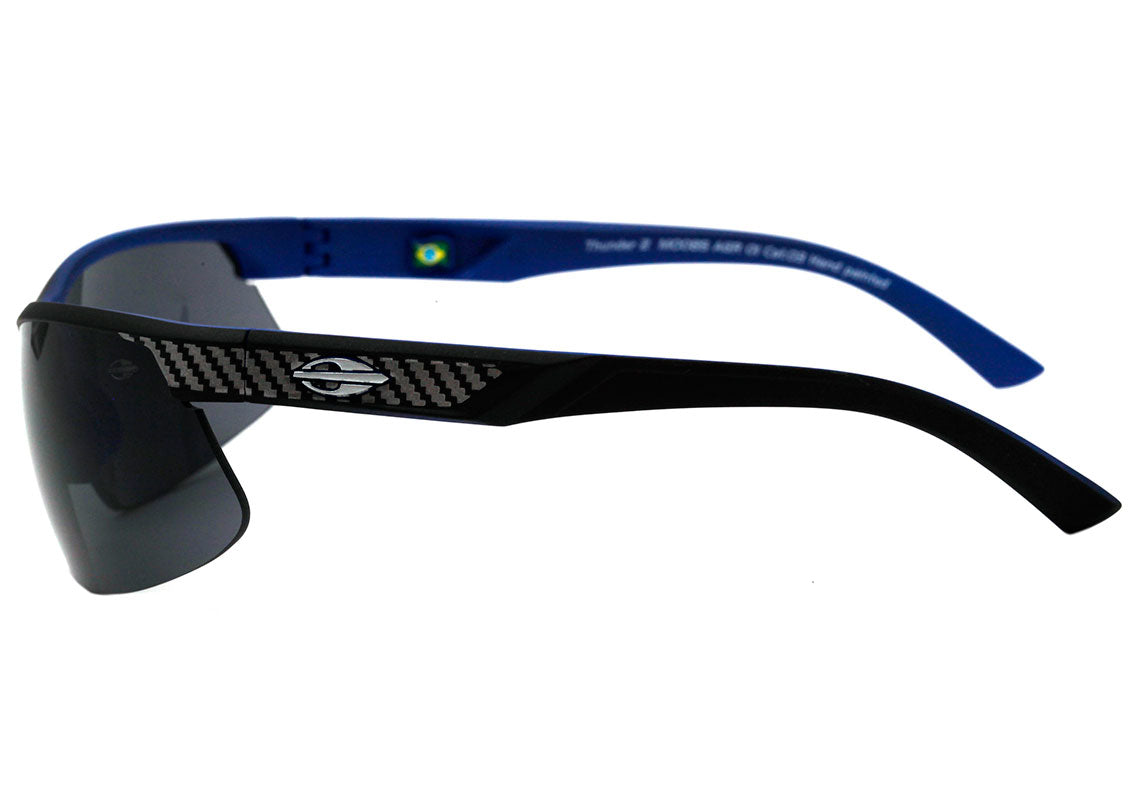 Óculos de Sol Mormaii Thunder II Preto e Azul Fosco / Cinza Unico - 72 mm