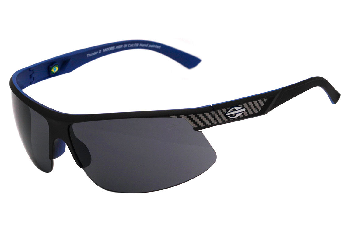 Óculos de Sol Mormaii Thunder II Preto e Azul Fosco / Cinza Unico - 72 mm