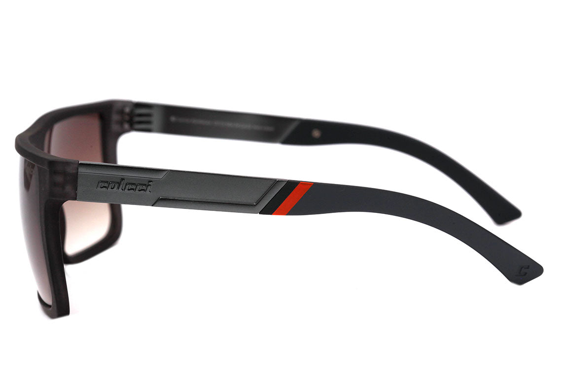 Óculos de Sol Colcci Garnet Aluminium Cinza Translúcido Fosco / Marrom Degradê Unico - 55 mm