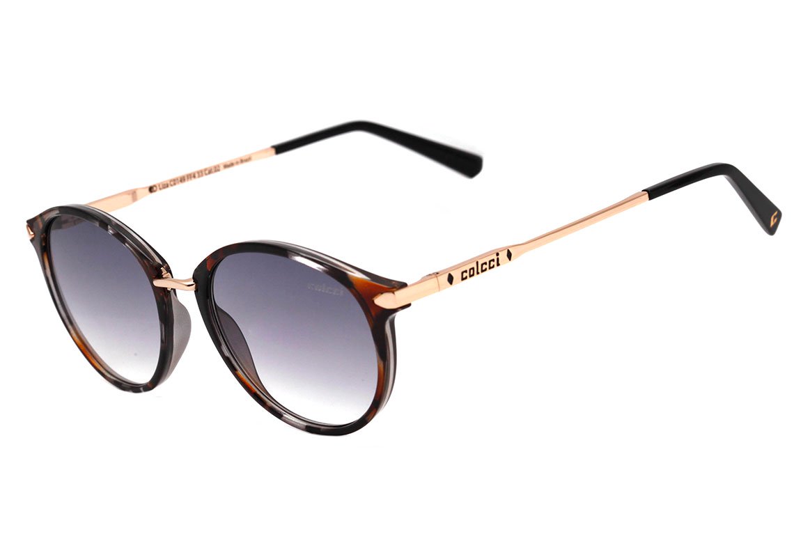 Óculos de Sol Colcci Liza Marrom e Cinza Mesclado Brilho / Cinza Degradê Unico - Lente 5,0 cm