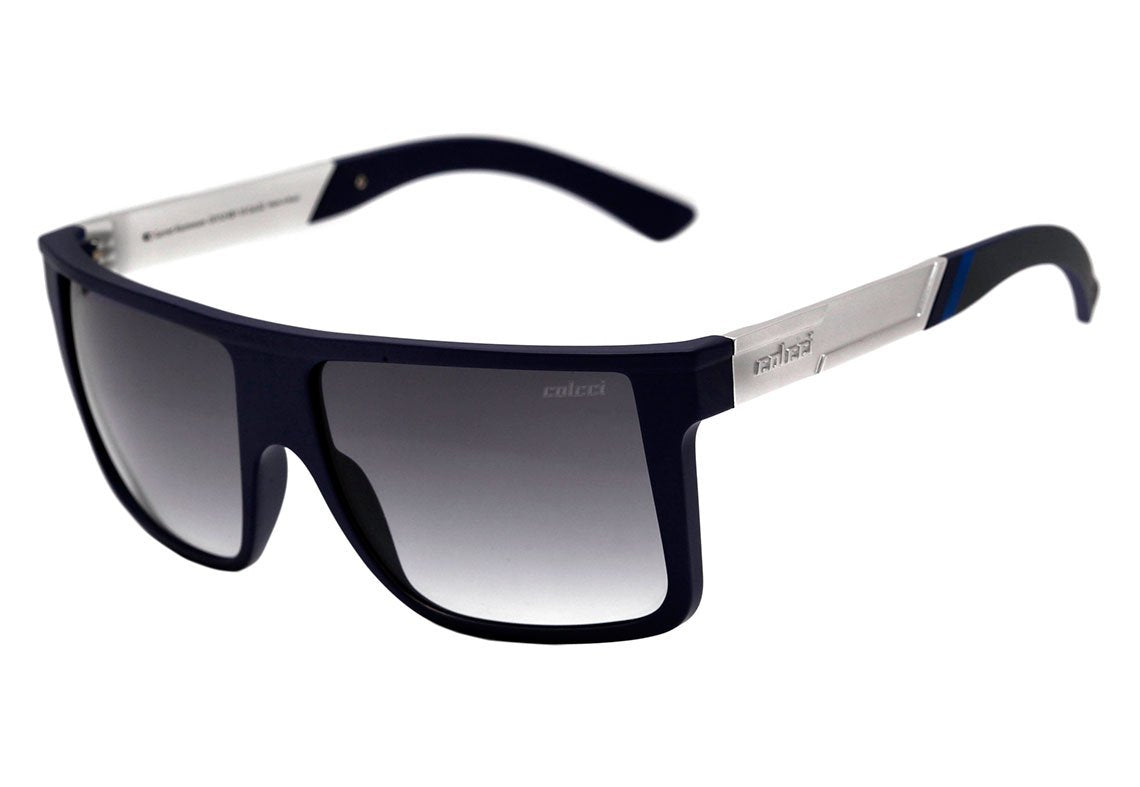 Óculos de Sol Colcci Garnet Aluminium Azul Fosco / Cinza Degradê Unico - 55 mm