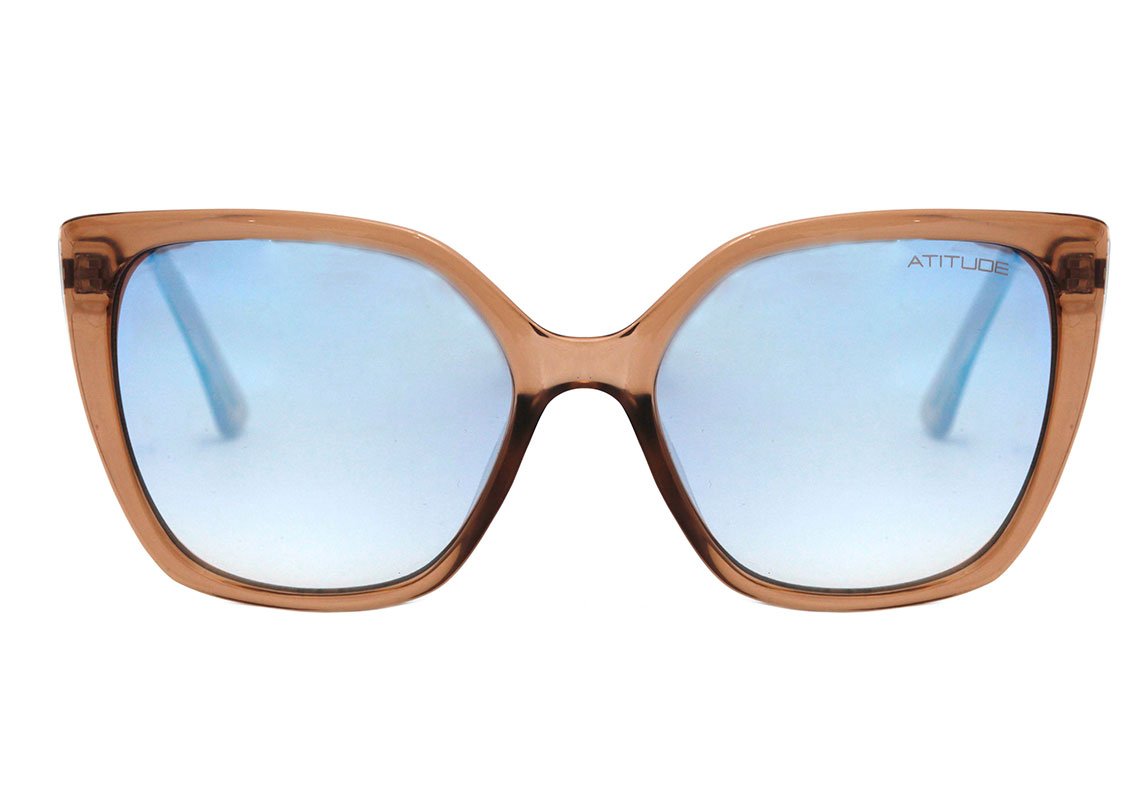 Óculos de Sol Atitude At 5406 A01 Preto E Dourado Brilho/ Cinza Degradê Lente 5,7 Cm