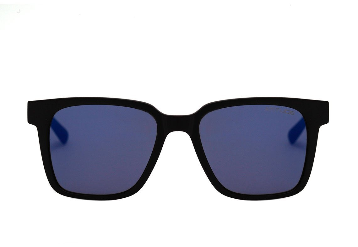 Óculos de Sol Atitude At 5416 A01 Preto Fosco/ Azul Espelhado 55 mm