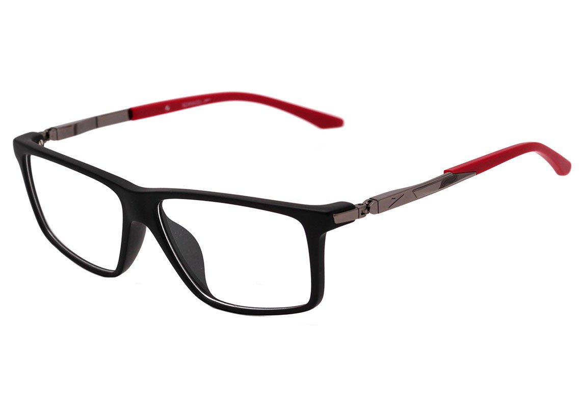 Óculos de Grau Speedo Sp 6090 I A02 Preto E Vermelho Fosco Lente 5,7 Cm