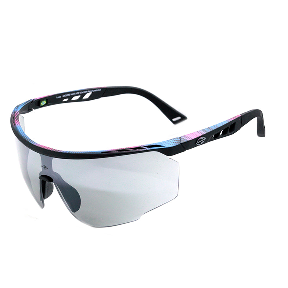 Óculos de Sol Mormaii Leap Preto e Azul Fosco / Preto Espelhado Unico - 53 mm