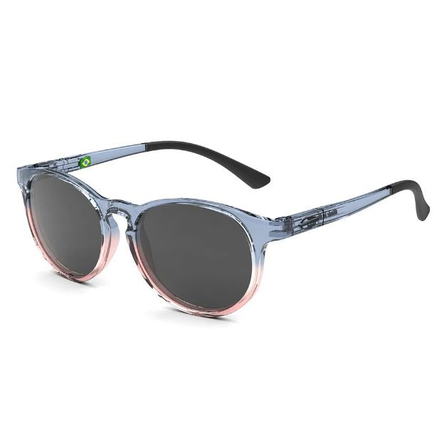 Mormaii Ollie Sun NXT Infantil Azul e Rosa Translúcido Degradê / Cinza Polarizado Unico - Lente 4,8 cm - Sol