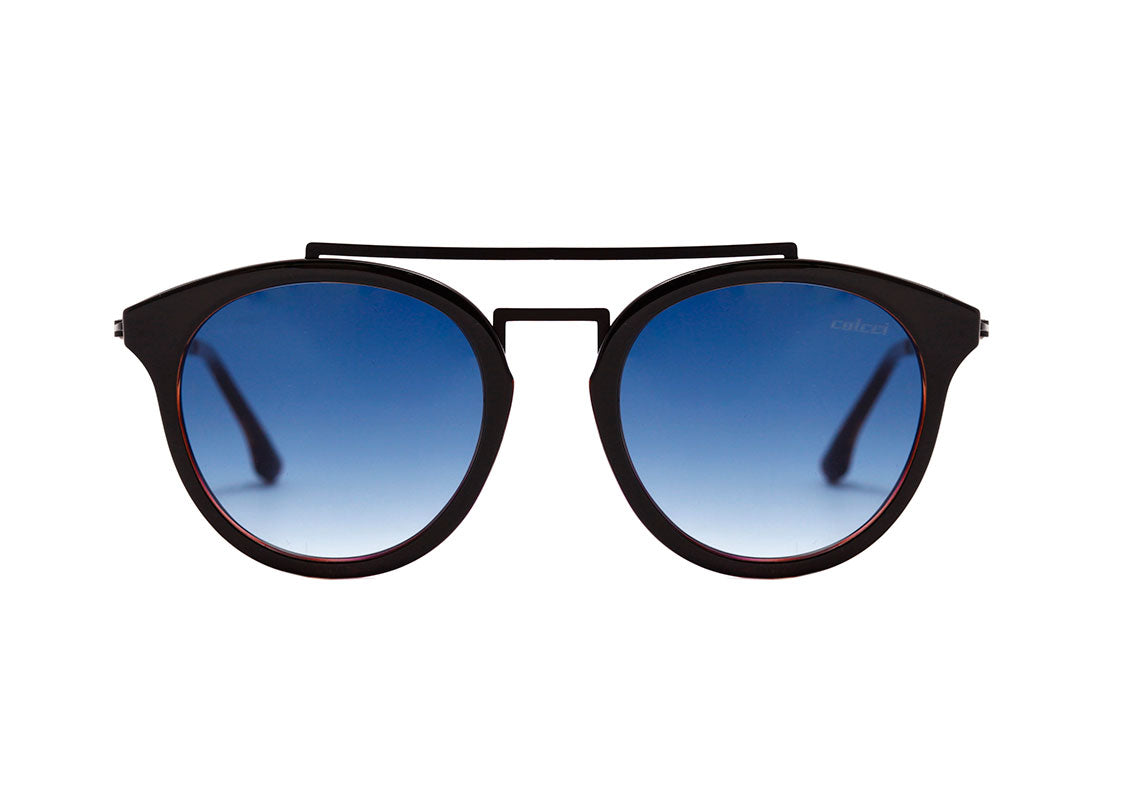 Óculos de Sol Colcci Eva Preto e Mesclado Brilho / Azul Degradê Unico - Lente 5,0 cm