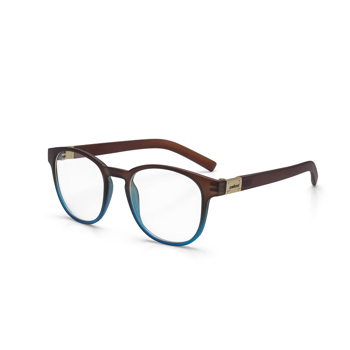 Óculos de Grau Colcci Bowie RX Marrom Degradê e Azul Fosco - 52 mm