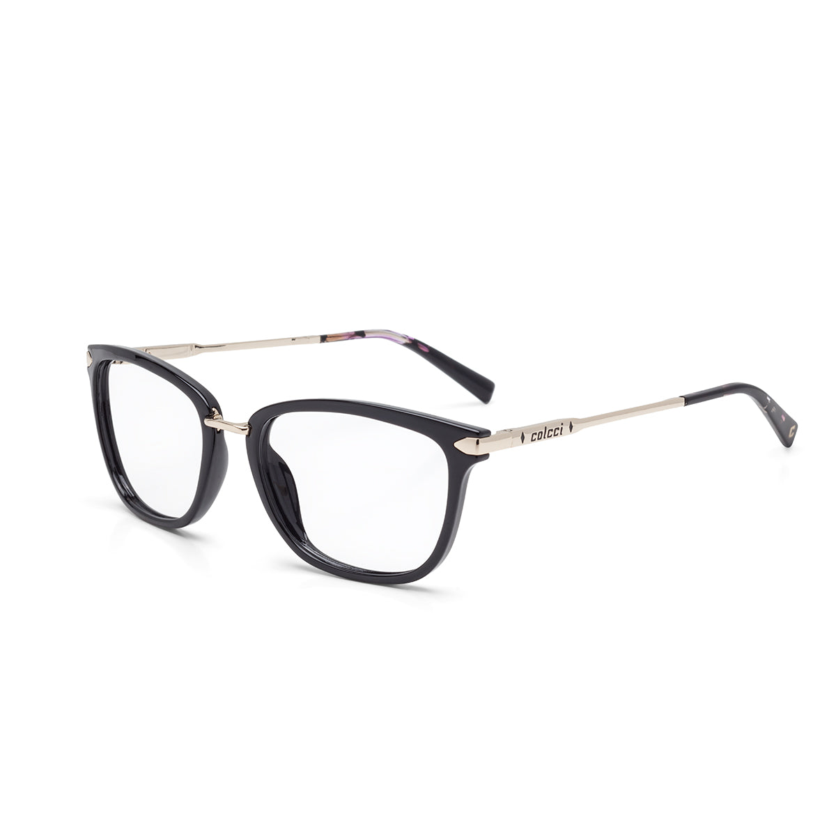 Óculos de Grau Colcci Anna Preto e Dourado Brilho - 54 mm