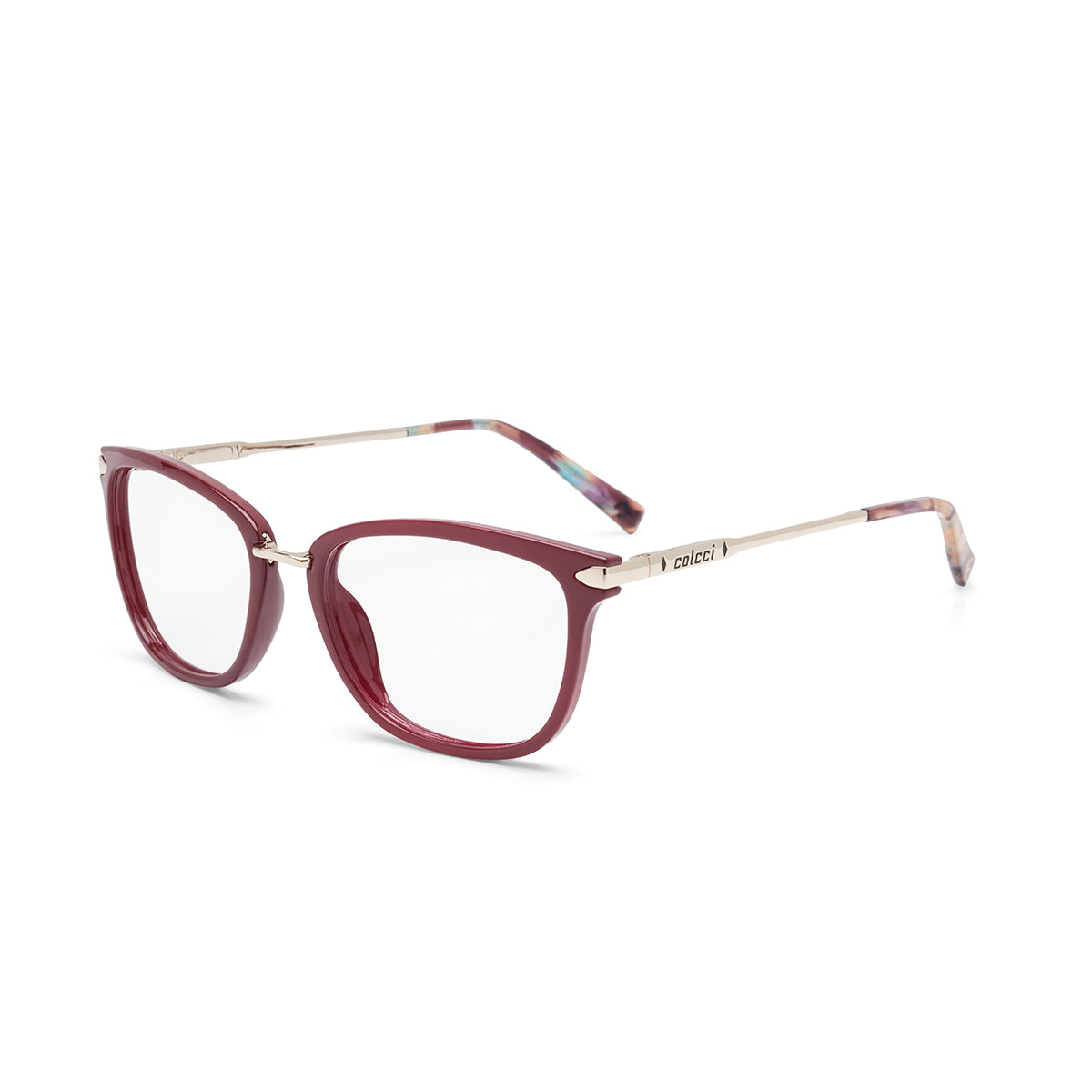 Óculos de Grau Colcci Anna Bordo e Dourado Brilho - 54 mm