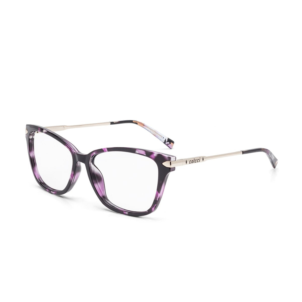 Óculos de Grau Colcci Frida VIOLETA MESCLADO E PRETO BRILHO 55 mm