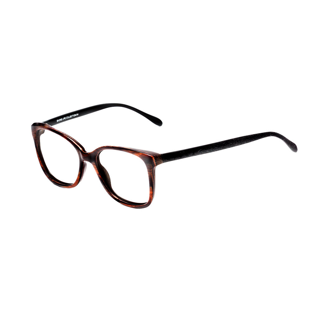 Óculos de Grau Evoke Life IV F23 Brown Striped Temple Black Sanded - 52 mm