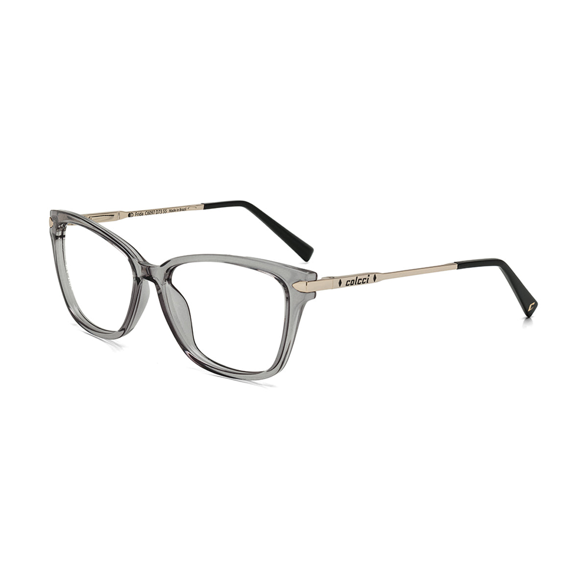 Colcci Frida Cinza Translúcido e Dourado Brilho - Lente 5,5 cm