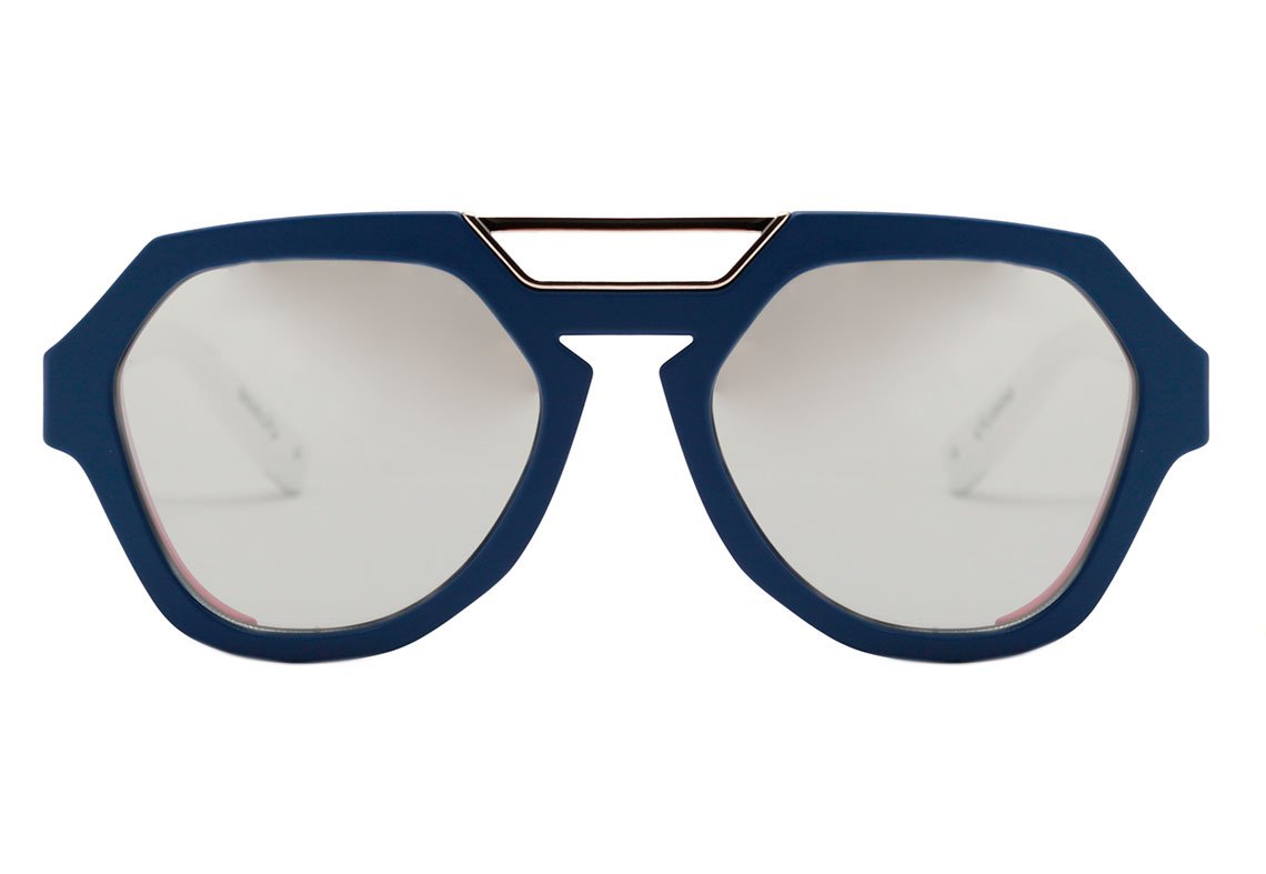 Evoke Avalanche D01 Blue Matte White / Gray Silver Flash Unico - 53 mm - Sol