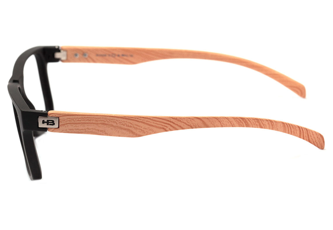 HB Polytech 0339 Clip On Matte Black Wood / Gray Polarized - Lente 5,3 cm  - Grau