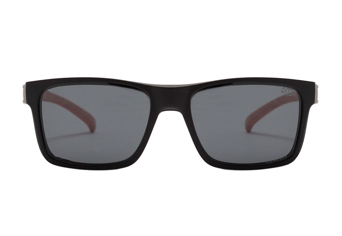 HB Polytech 0339 Clip On Matte Black Wood / Gray Polarized - Lente 5,3 cm  - Grau