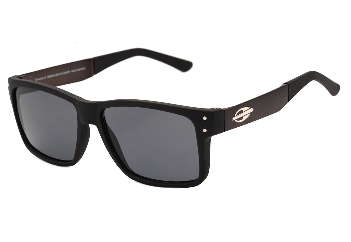 Mormaii Mumbai 2 Preto Brilho e Fosco / Cinza Unico - Lente 5,5 cm