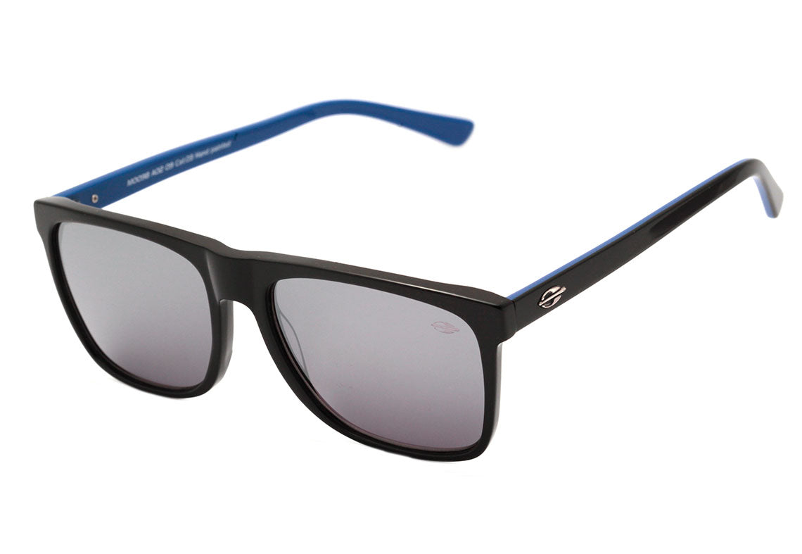 Mormaii M0098 Preto e Azul Brilho / Prata Espelhado Unico - Lente 5,5 cm