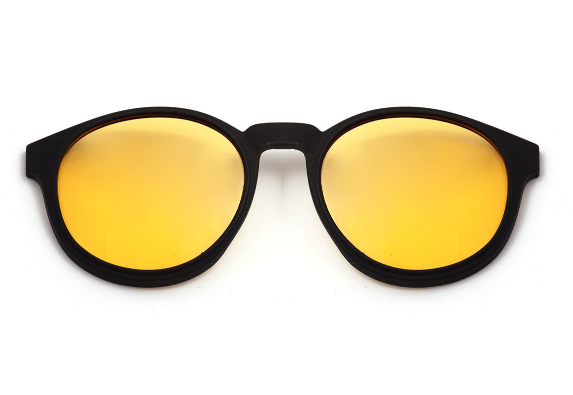 Mormaii Swap 2 Clip On Preto Fosco / Amarelo Polarizado - Lente 5,1 cm