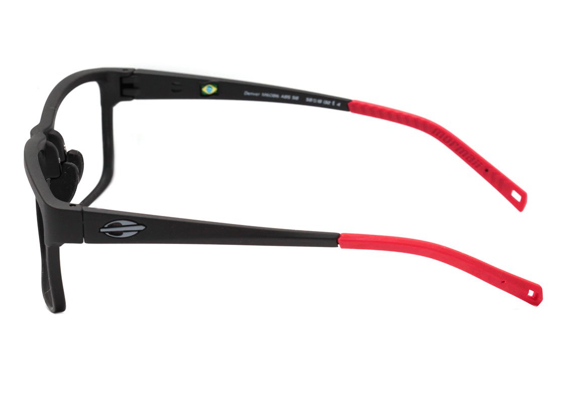 Mormaii Denver Preto e Vermelho Fosco - Lente 5,8 cm - Grau