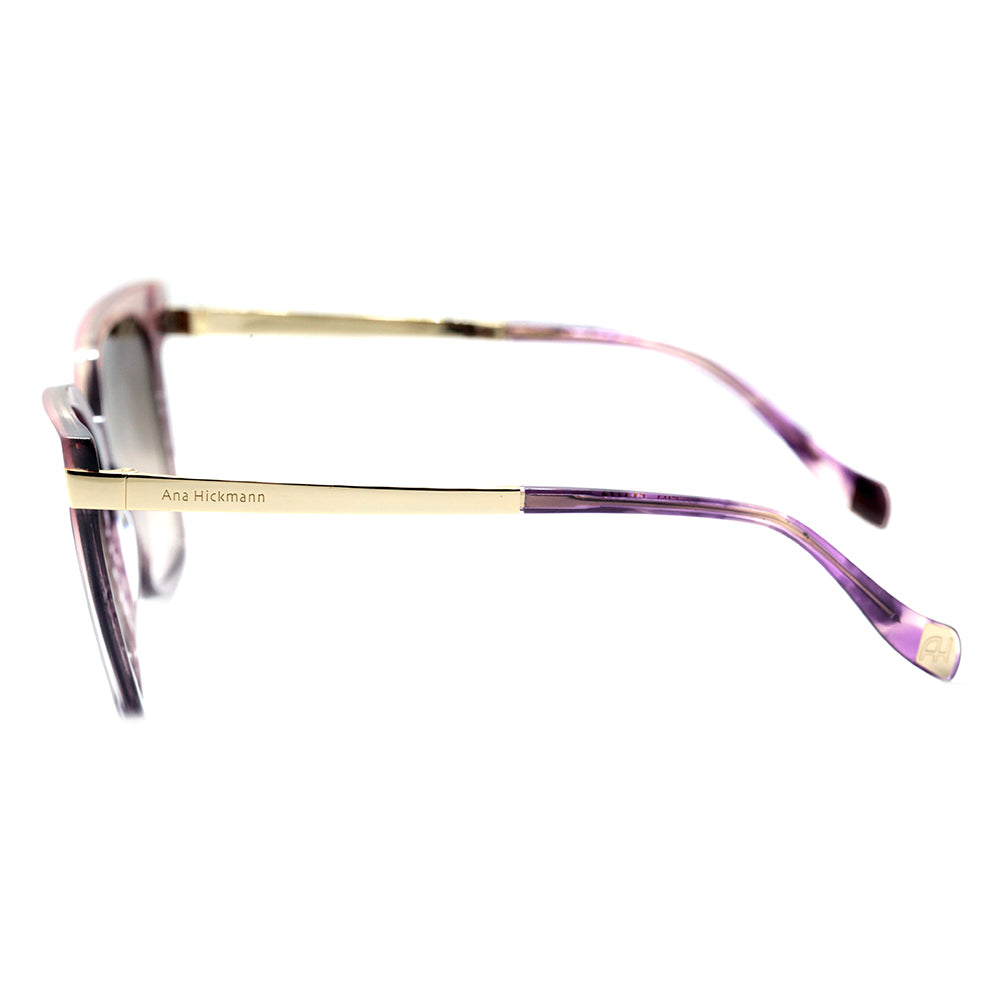 Ana Hickmann AH 9277 E02 Roxo Translúcido e Dourado Brilho / Marrom Degradê - Lente 5,4 cm