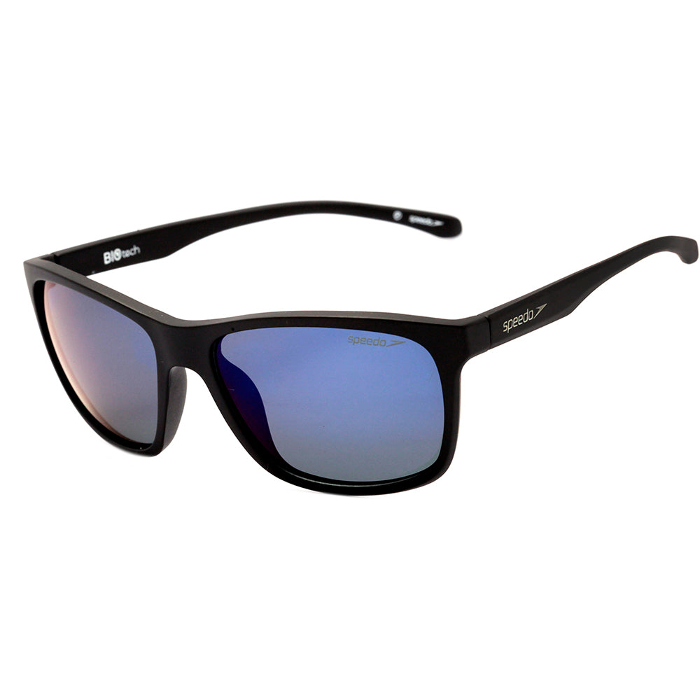 Speedo Guará A01 Preto Fosco / Azul Espelhado Polarizado - 58 mm
