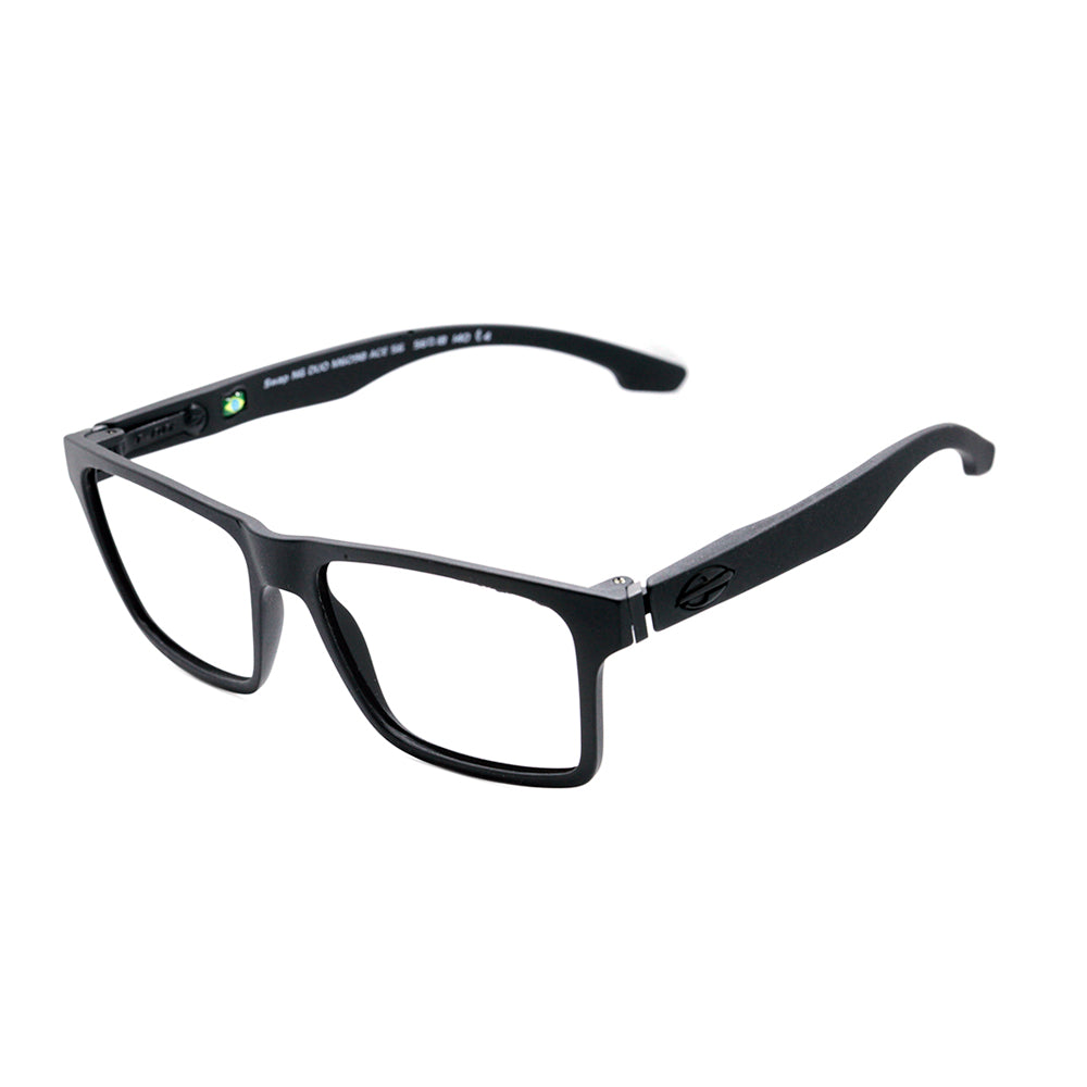 Mormaii Swap NG Duo Clip On Preto Fosco / Verde Espelhado Polarizado / Verde G15 Polarizado - Lente 5,6 cm