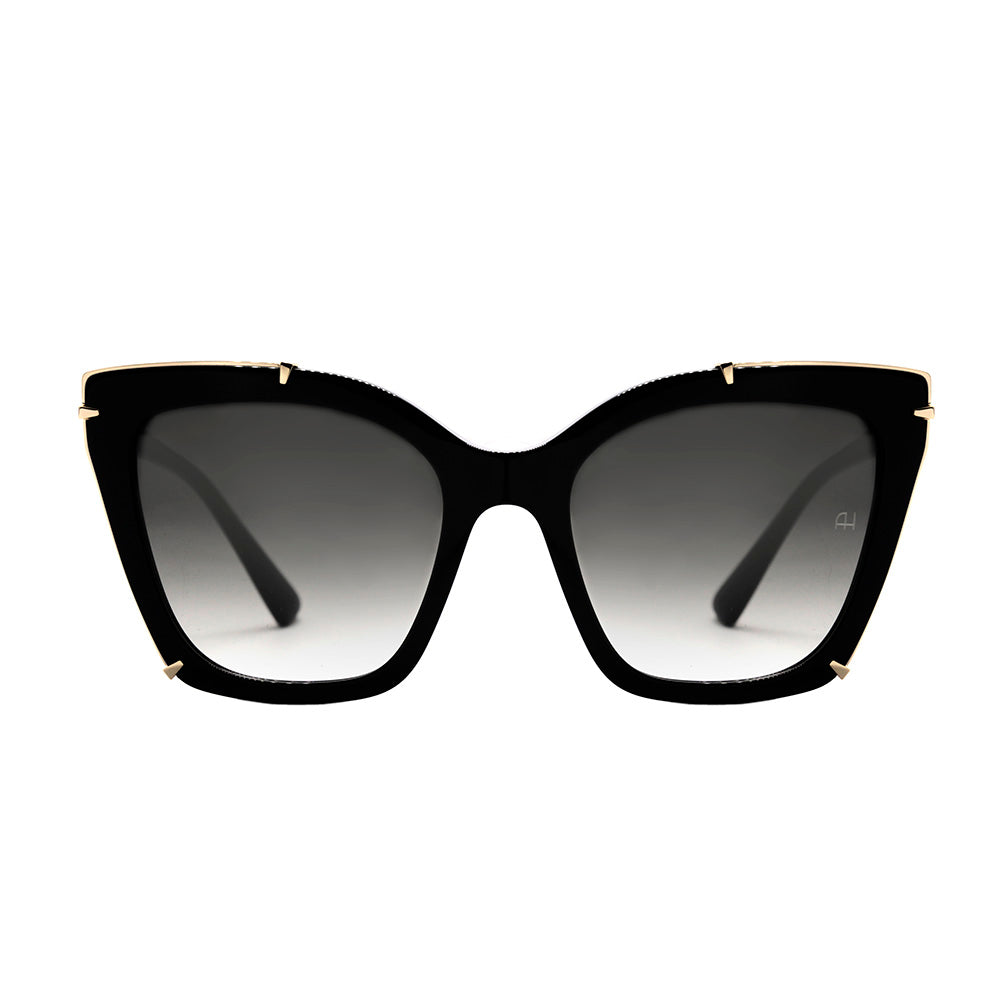 Ana Hickmann AH 9285 A01 Preto Brilho / Preto Degradê Unico - Lente 5,5 cm