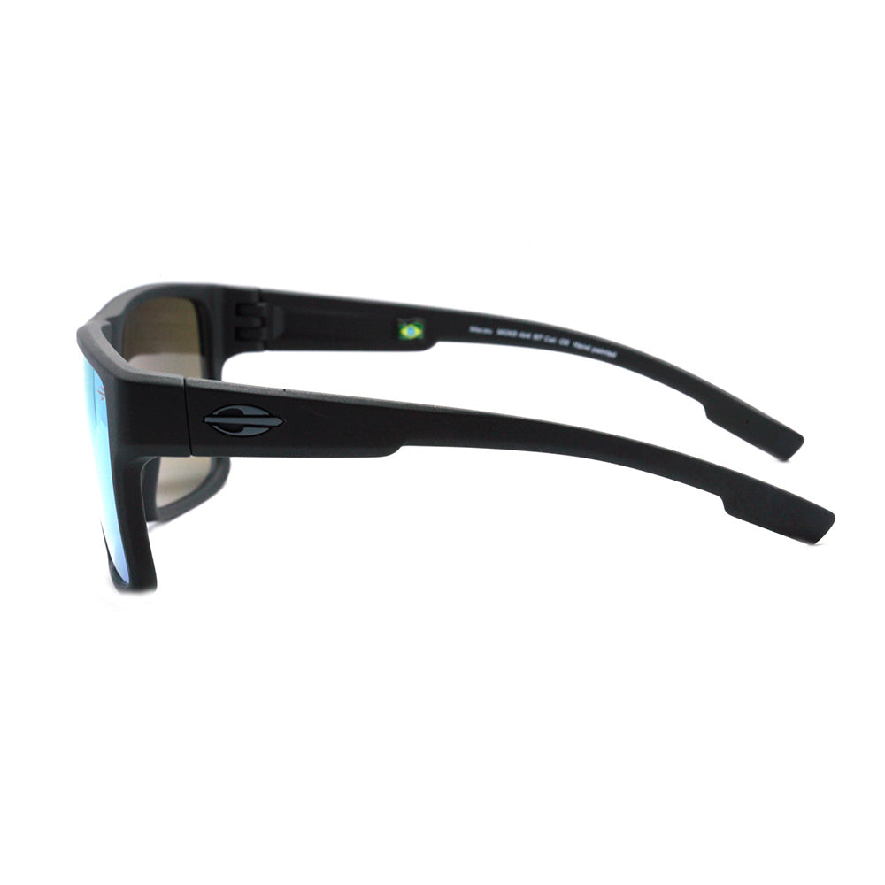 Mormaii Macau Preto Fosco / Azul Espelhado Unico - Lente 5,6 cm