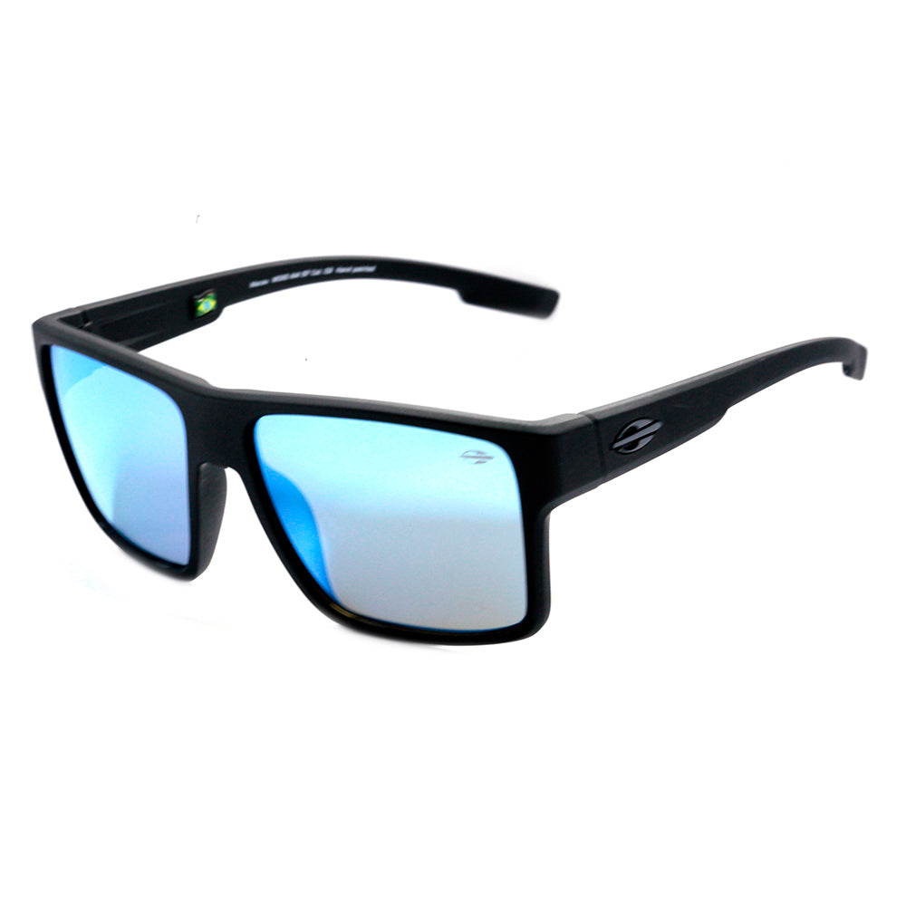 Mormaii Macau Preto Fosco / Azul Espelhado Unico - Lente 5,6 cm