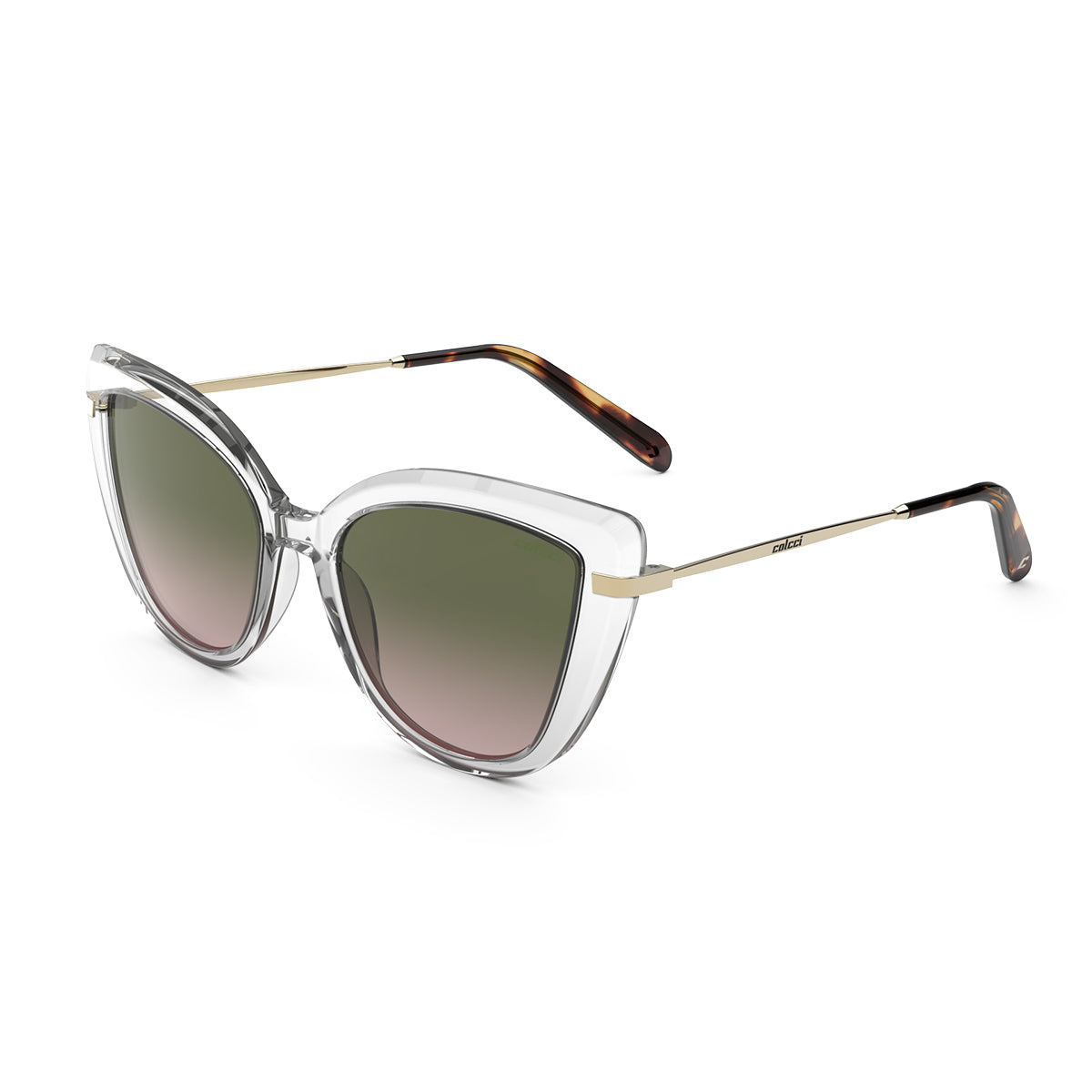 Colcci Manu Transparente Brilho / Verde Degradê Unico - 58 mm