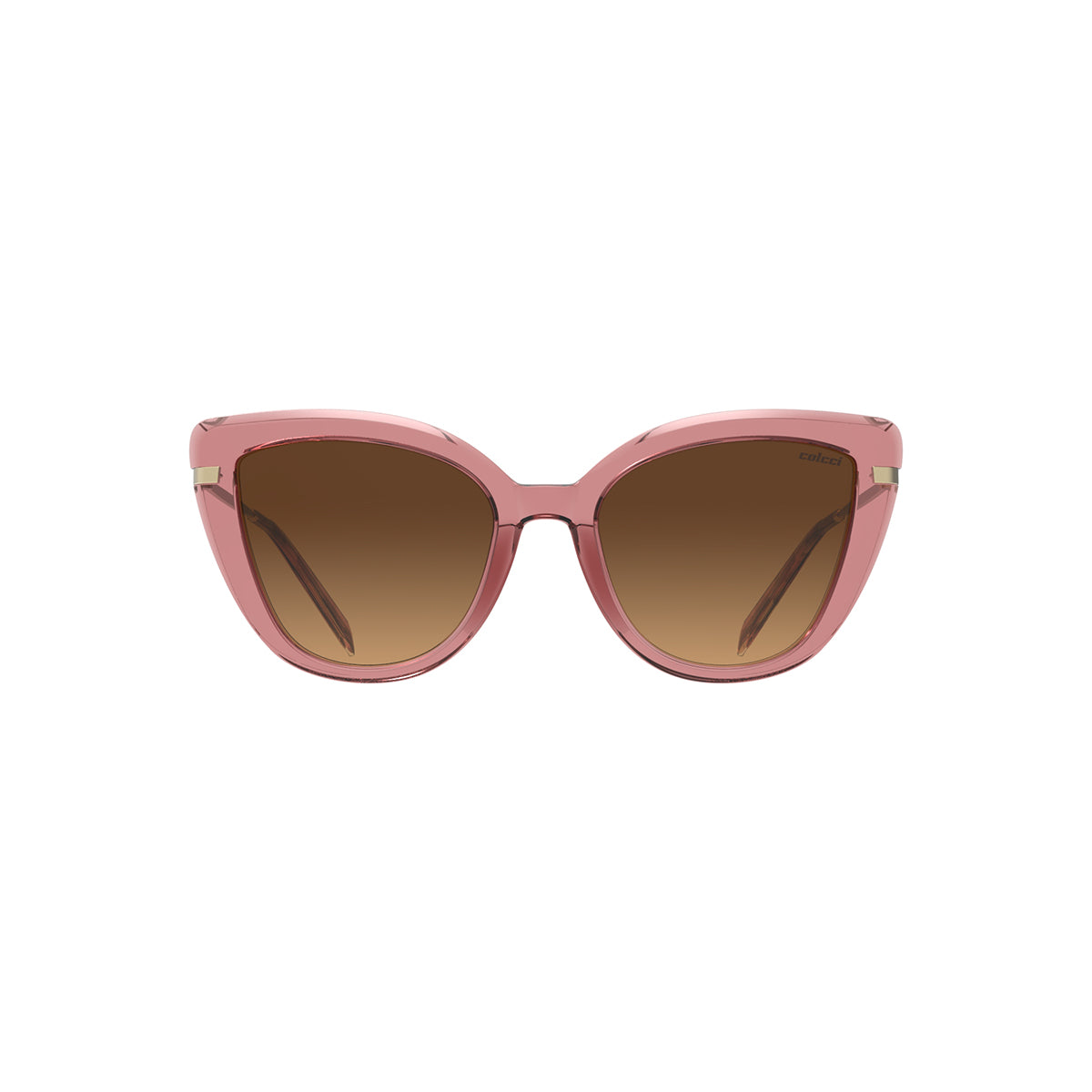 Colcci Manu Rosa Translúcido Brilho / Marrom Degradê Unico - Lente 5,8 cm