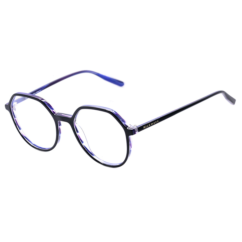 Hickmann HI 6189 H01 Preto e Azul Brilho - Lente 5,2 cm - Grau