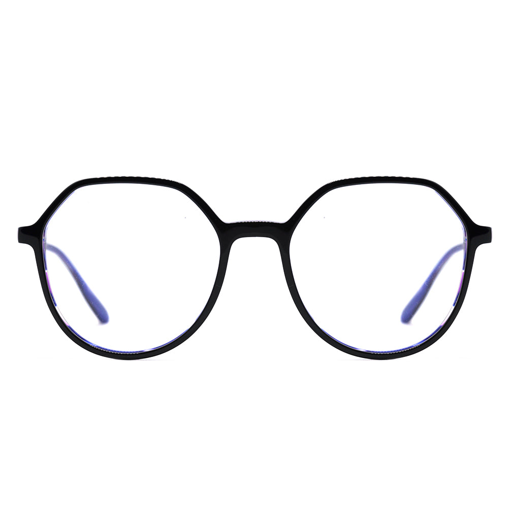 Hickmann HI 6189 H01 Preto e Azul Brilho - Lente 5,2 cm - Grau