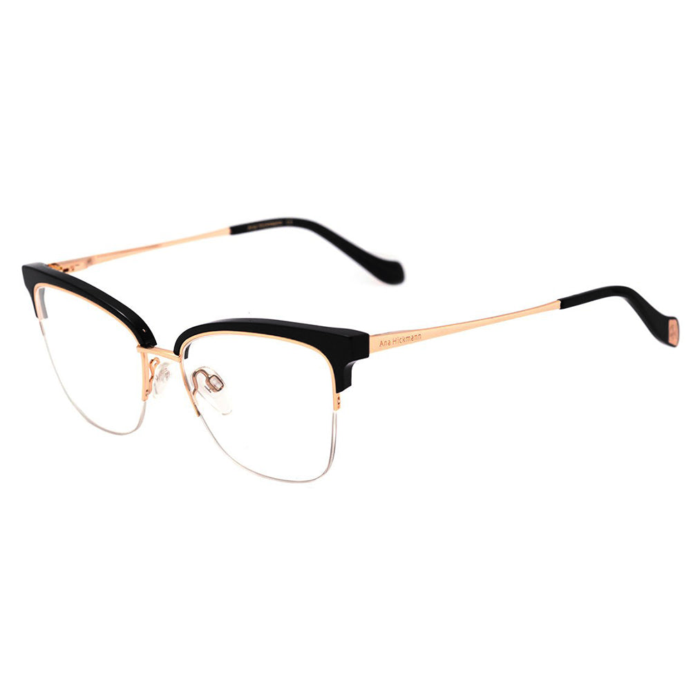 Ana Hickmann AH 1378 A01 Preto e Dourado Brilho - Lente 5,3 cm