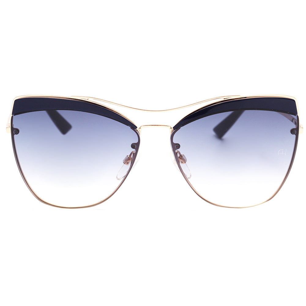 Ana Hickmann AH 3206 D01 Dourado e Azul Brilho / Preto Degradê - Lente 6,2 cm