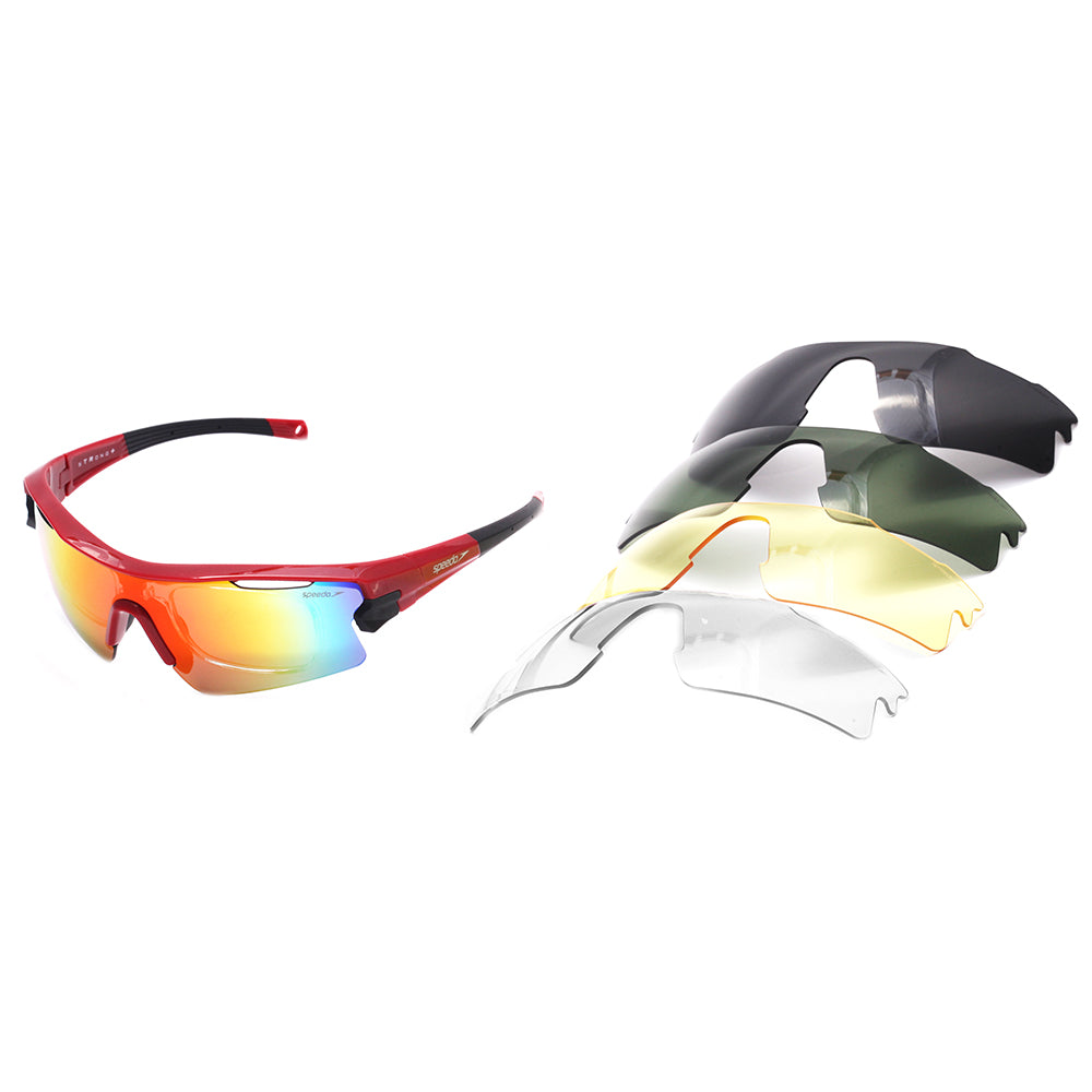 Speedo Pro 3 Clip-On T01 Vermelho Brilho/ Vermelho Espelhado - Lente 16 cm
