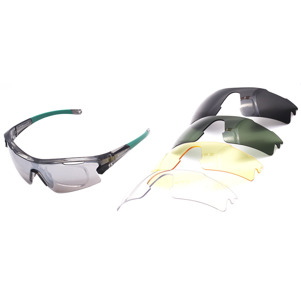 Speedo Pro 3 Clip-On H01 Preto Translúcido Brilho e Verde Fosco/Prata Espelhado - Lente 16 cm