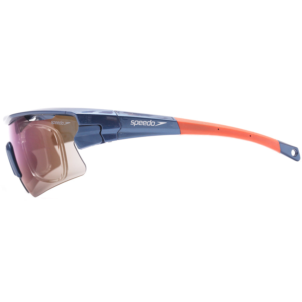 Speedo Pro 3 Clip-On D01 Azul Brilho e Laranja Fosco/ Azul Espelhado - Lente 16 cm
