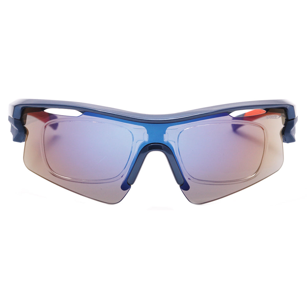 Speedo Pro 3 Clip-On D01 Azul Brilho e Laranja Fosco/ Azul Espelhado - Lente 16 cm