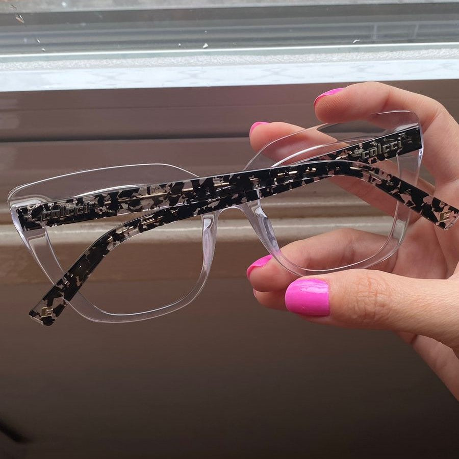 Colcci Antonela Transparente e Preto Meclado - Lente 5,4 cm - Grau