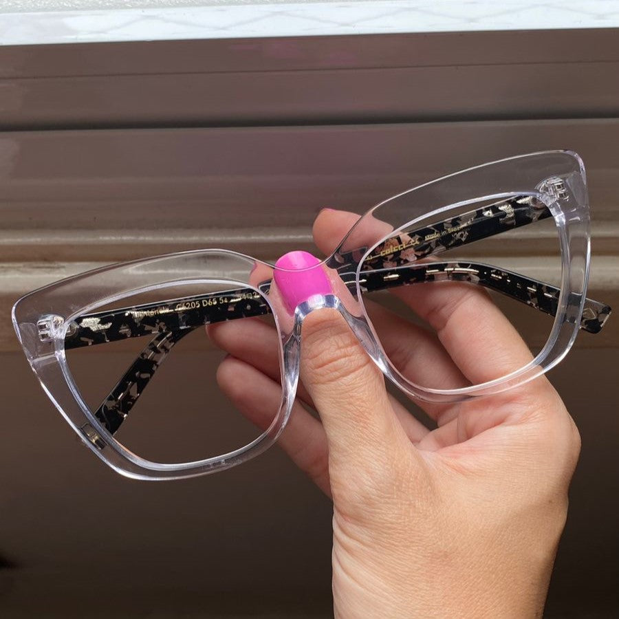 Colcci Antonela Transparente e Preto Meclado - Lente 5,4 cm - Grau