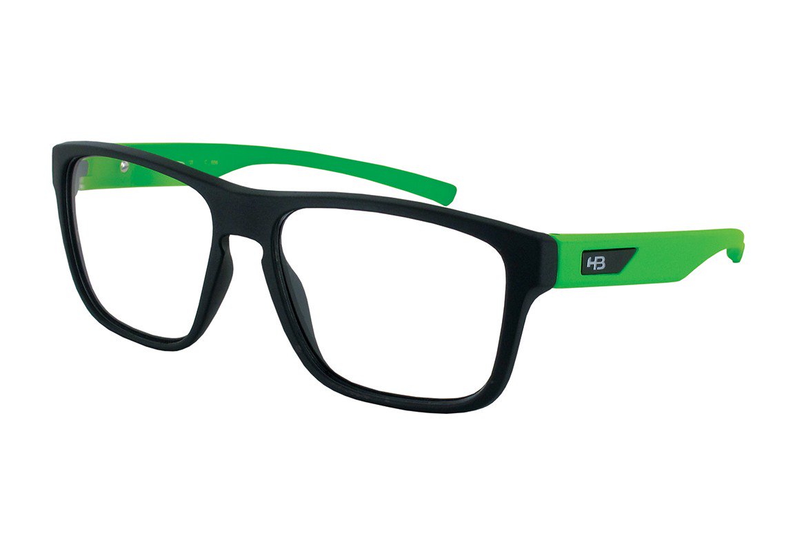 Óculos de Grau Hb Teen H-Bomb Matte Black Lucky Green - 49 mm