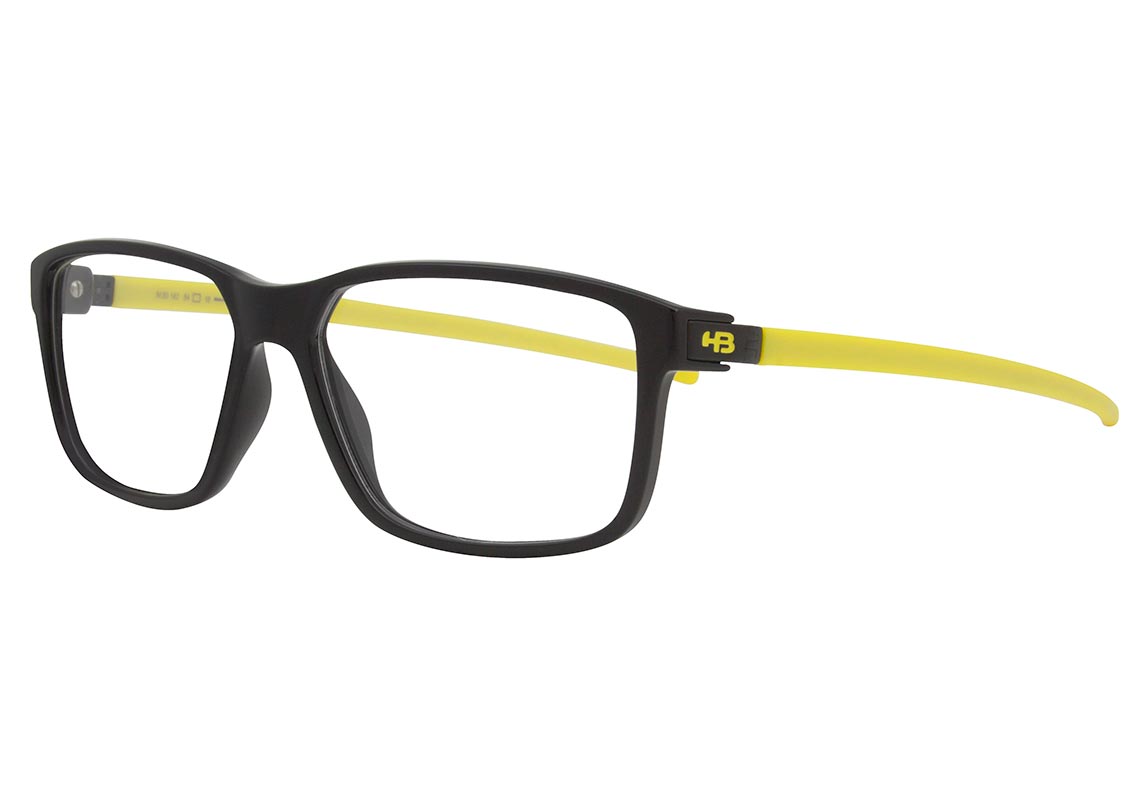 Óculos de Grau HB Duotech M 93142 Matte Graphite D. Red - Lente 5,4 cm Gloss Black D. Yellow Lente 5,4 Cm
