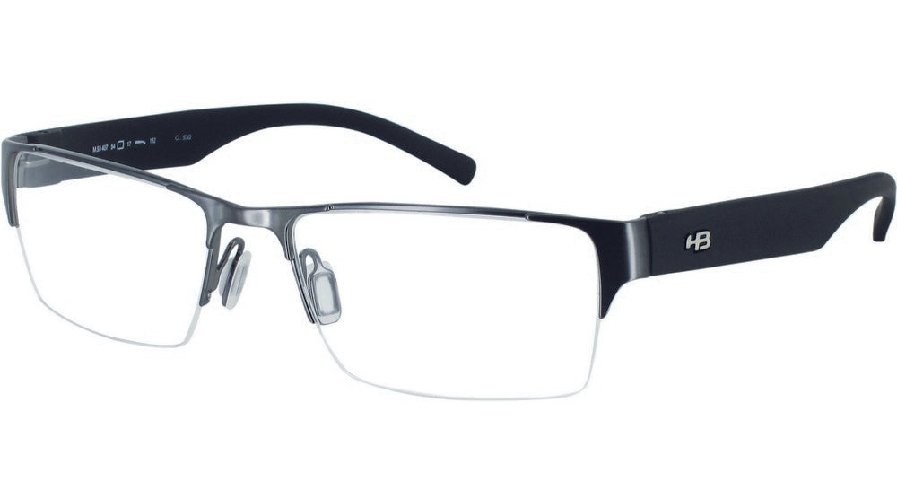 Óculos de Grau HB Duotech M 93407 Matte Nickel / Matte Black - Lente 5,4 cm